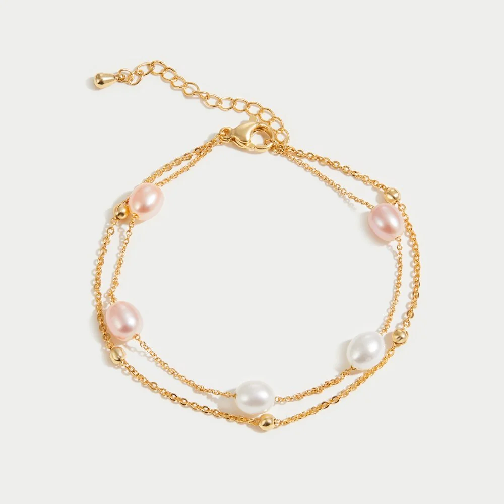Mehrreihiges Armband mit Süßwasserperlen - Image 4