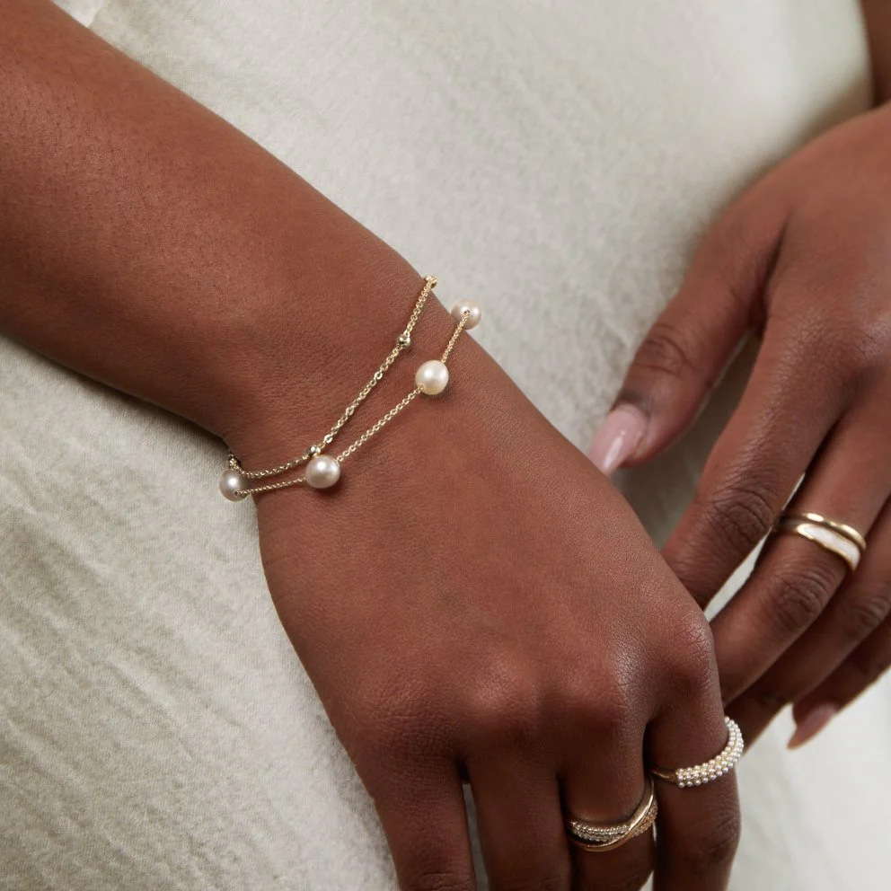 Mehrreihiges Armband mit Süßwasserperlen - Image 6