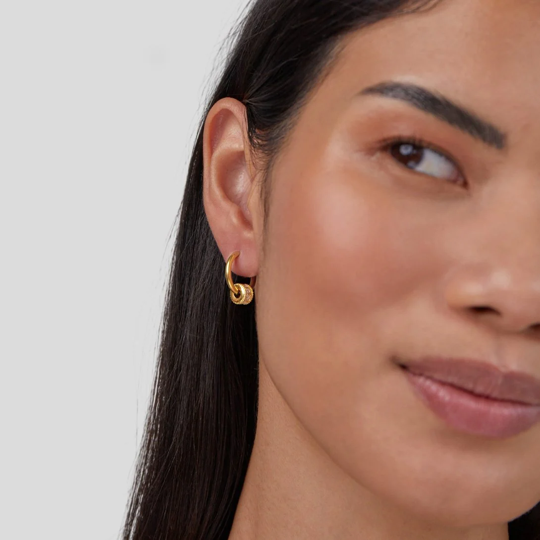 18K Gold-Creolen mit Kristallen „Gigi“ - Image 2