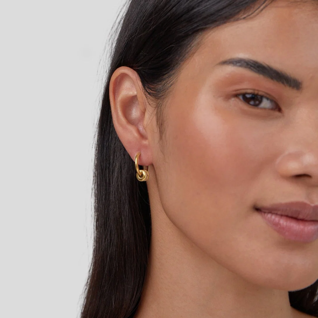 18K Gold-Creolen mit Kristallen „Gigi“ - Image 3
