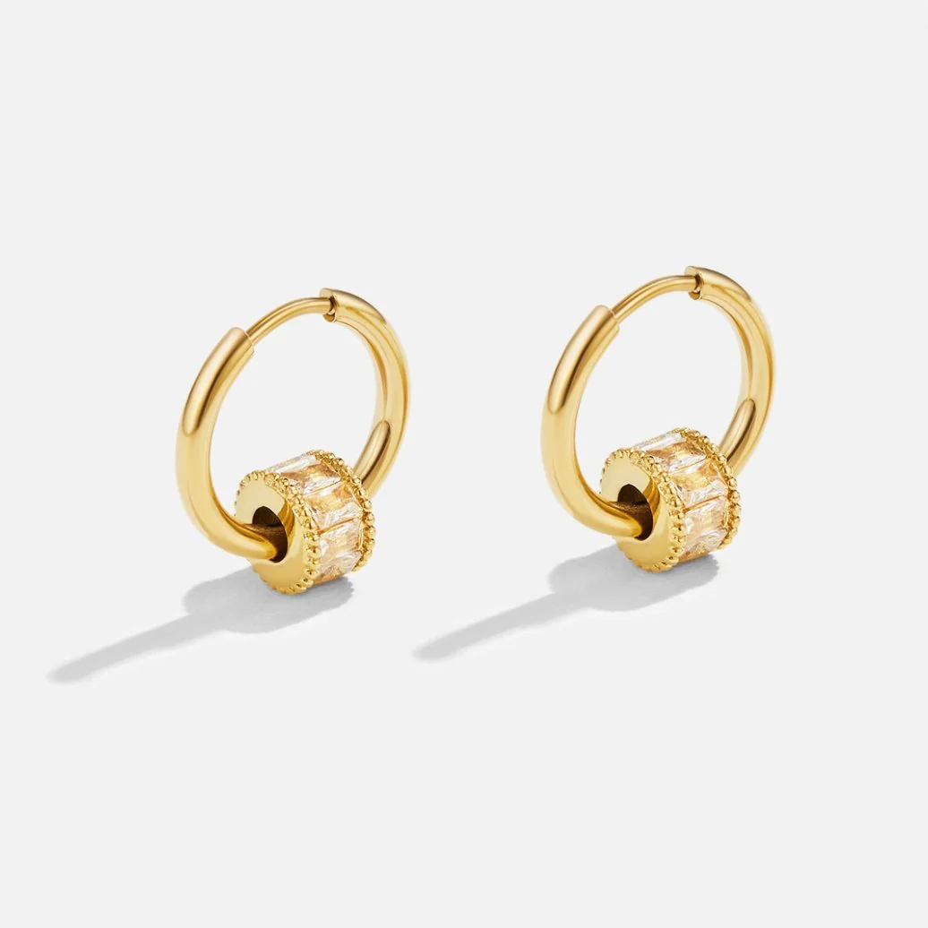 18K Gold-Creolen mit Kristallen „Gigi“ - Image 4
