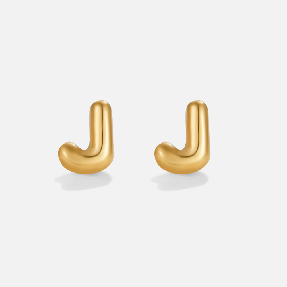 Bubble-Buchstaben Gold-Ohrringe - Image 12