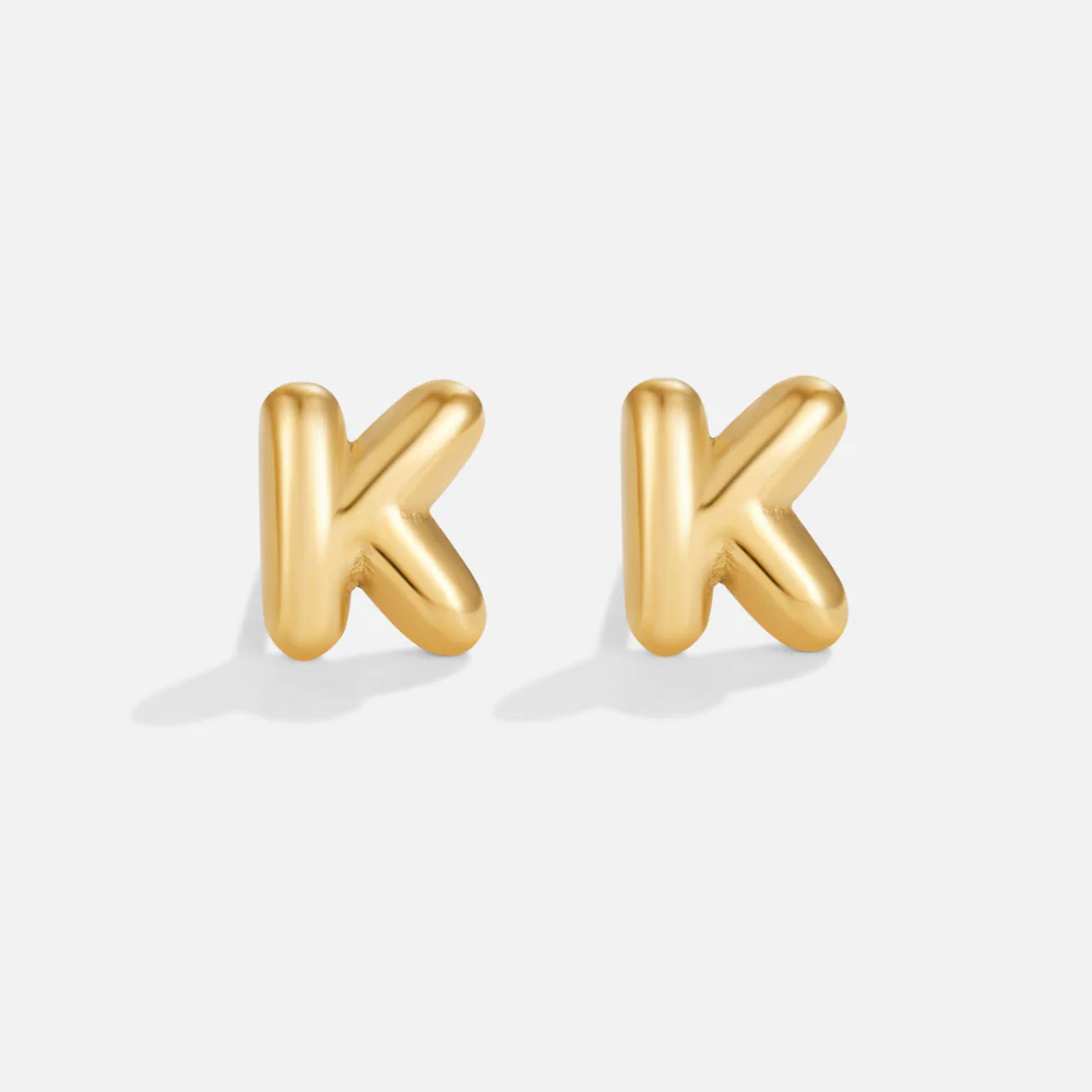 Bubble-Buchstaben Gold-Ohrringe - Image 13