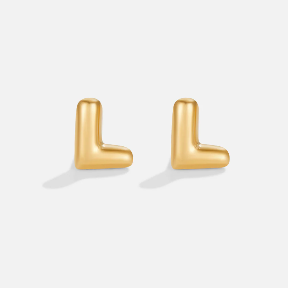 Bubble-Buchstaben Gold-Ohrringe - Image 14