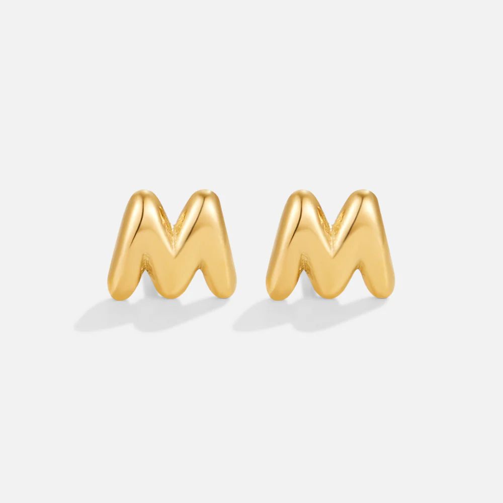 Bubble-Buchstaben Gold-Ohrringe - Image 15