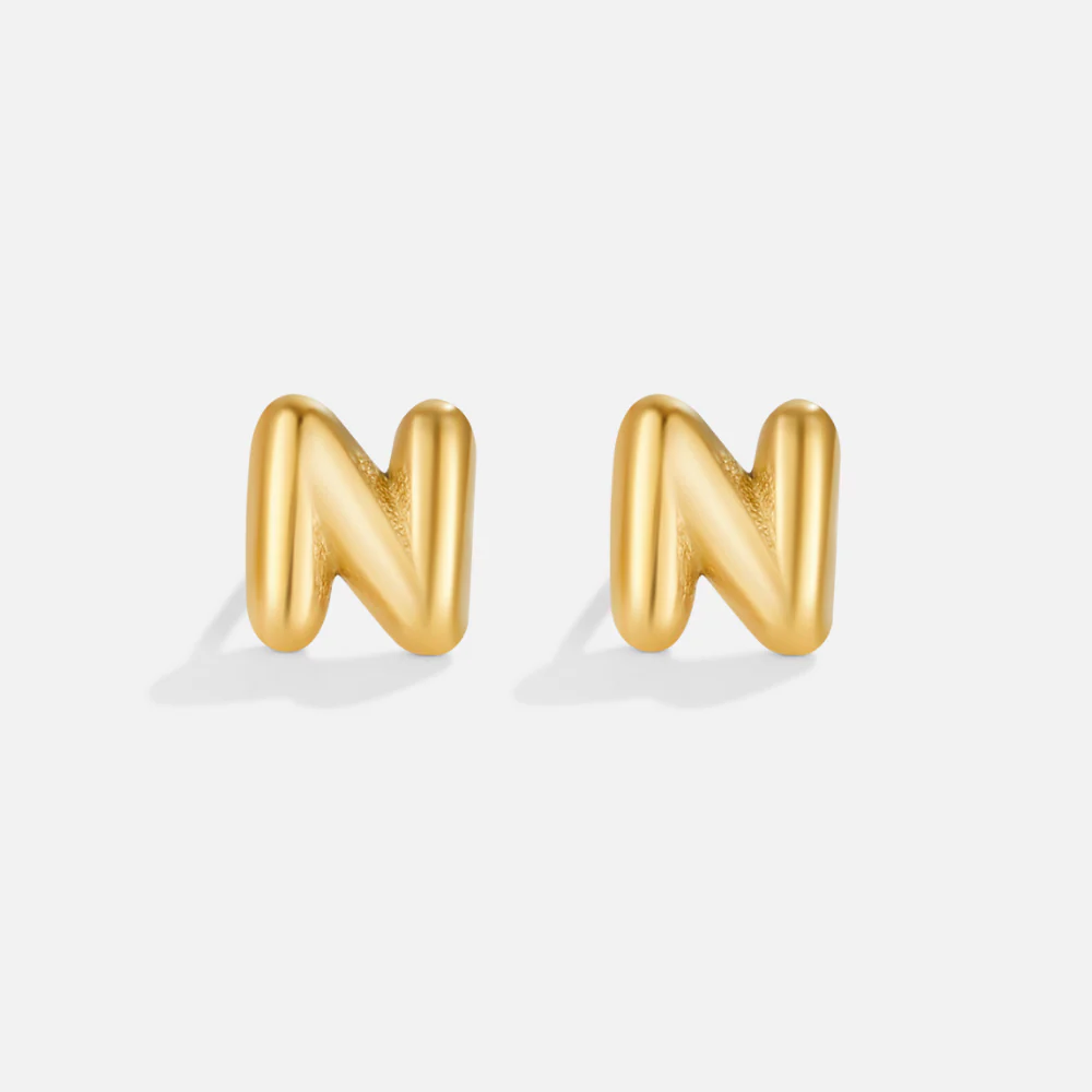 Bubble-Buchstaben Gold-Ohrringe - Image 16
