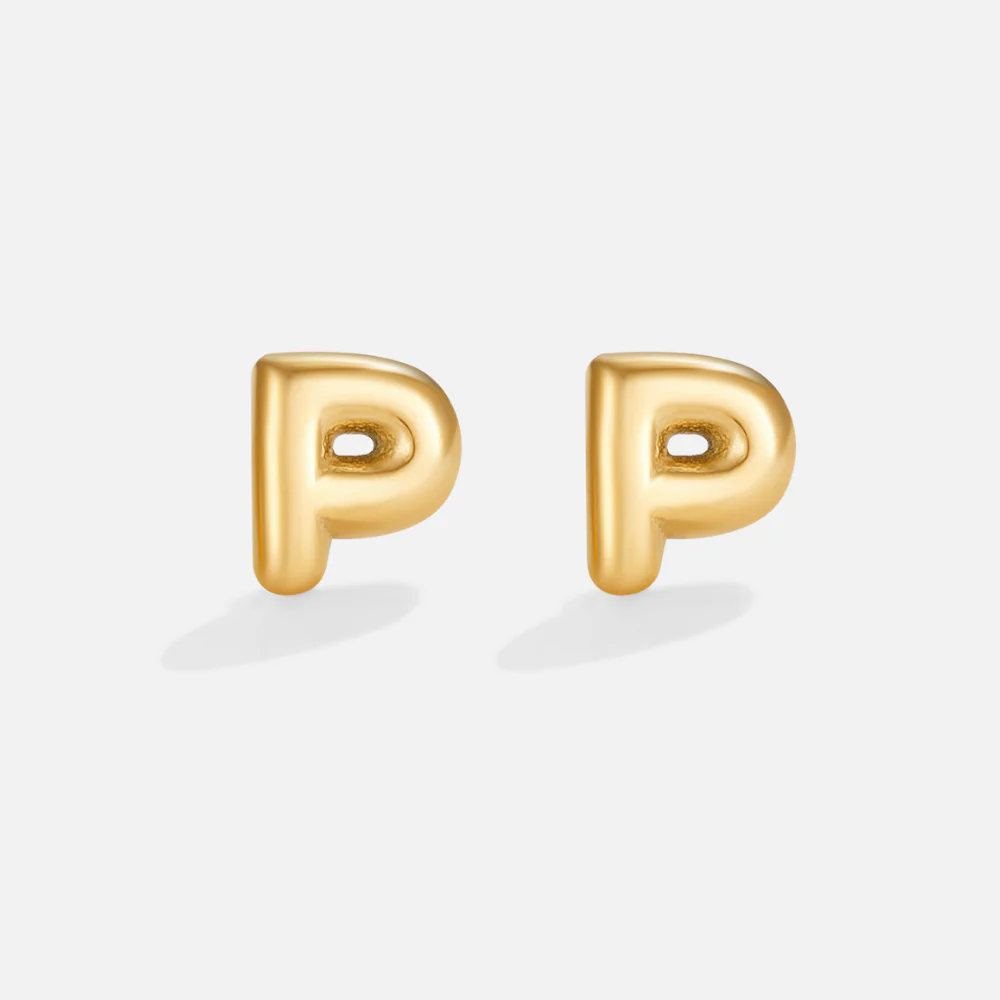 Bubble-Buchstaben Gold-Ohrringe - Image 18