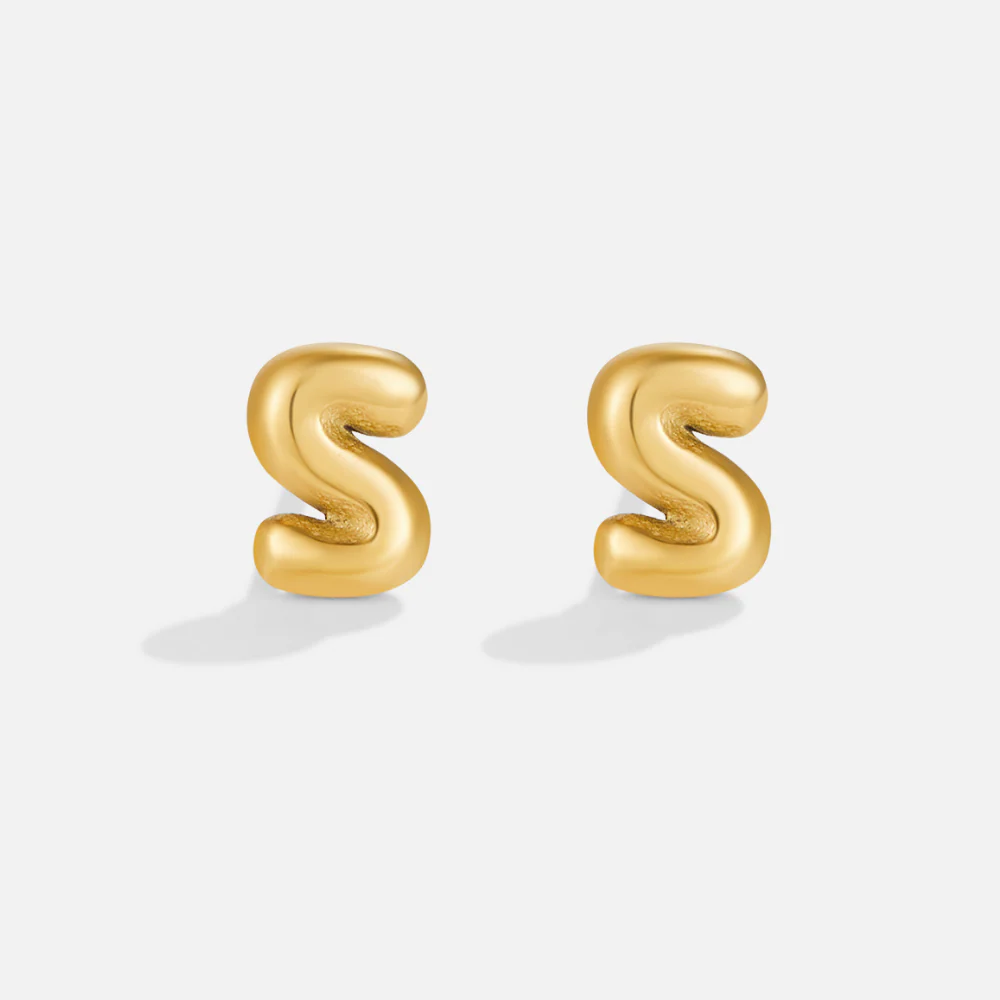 Bubble-Buchstaben Gold-Ohrringe - Image 21