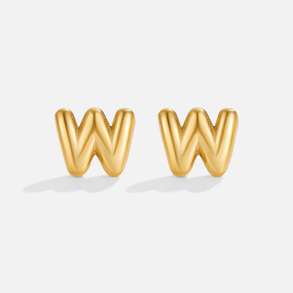 Bubble-Buchstaben Gold-Ohrringe - Image 25