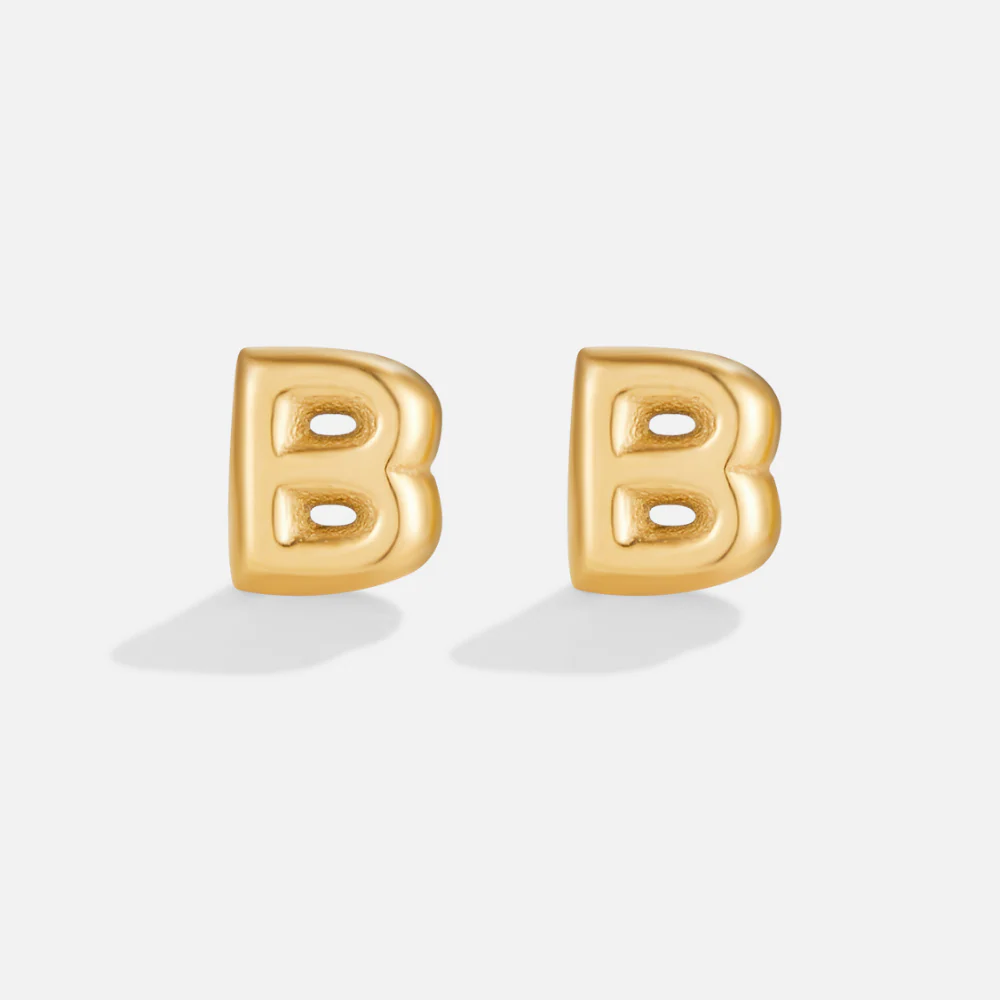 Bubble-Buchstaben Gold-Ohrringe - Image 4