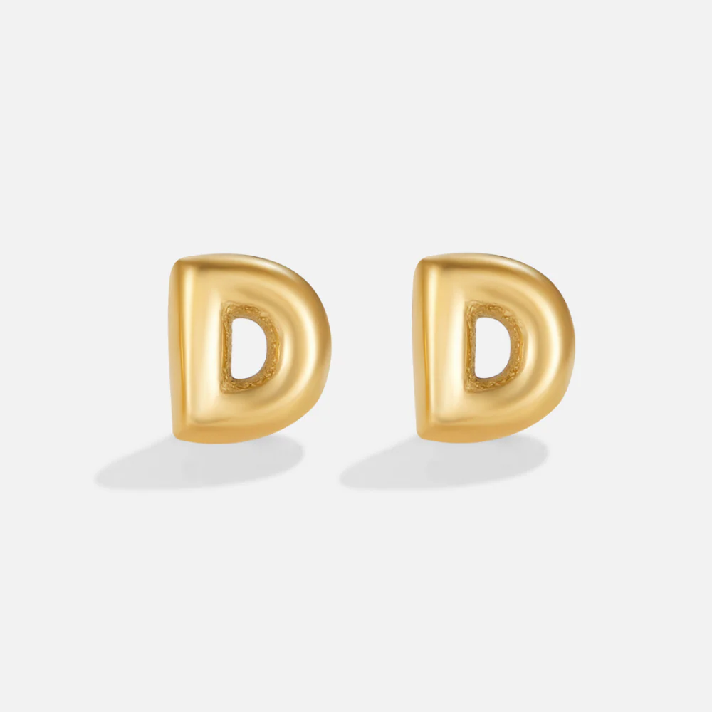 Bubble-Buchstaben Gold-Ohrringe - Image 6