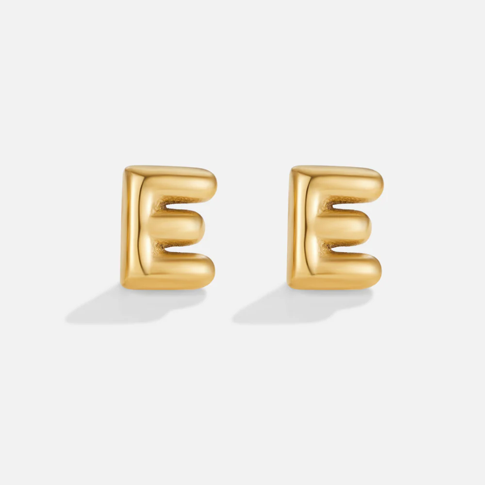 Bubble-Buchstaben Gold-Ohrringe - Image 7