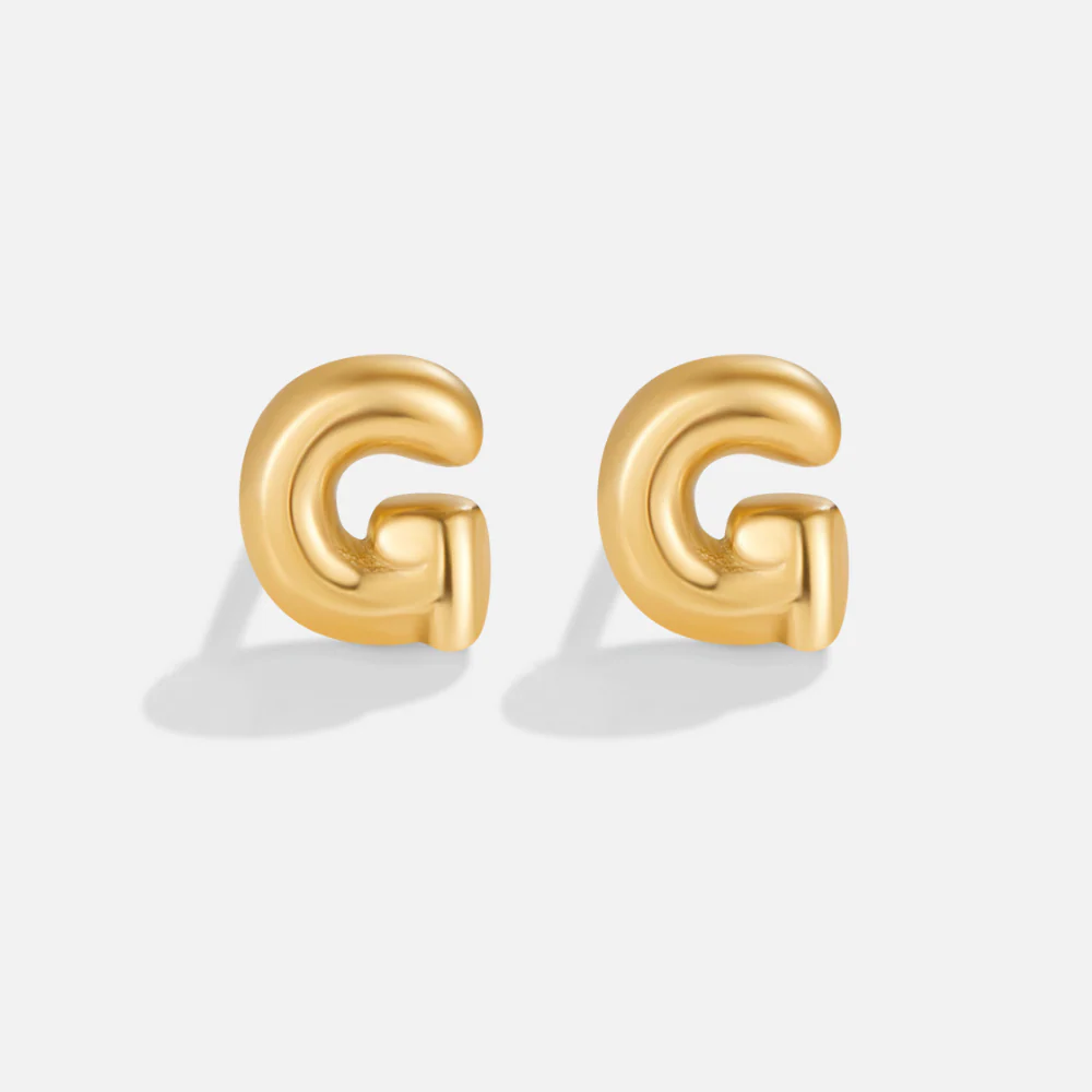 Bubble-Buchstaben Gold-Ohrringe - Image 9