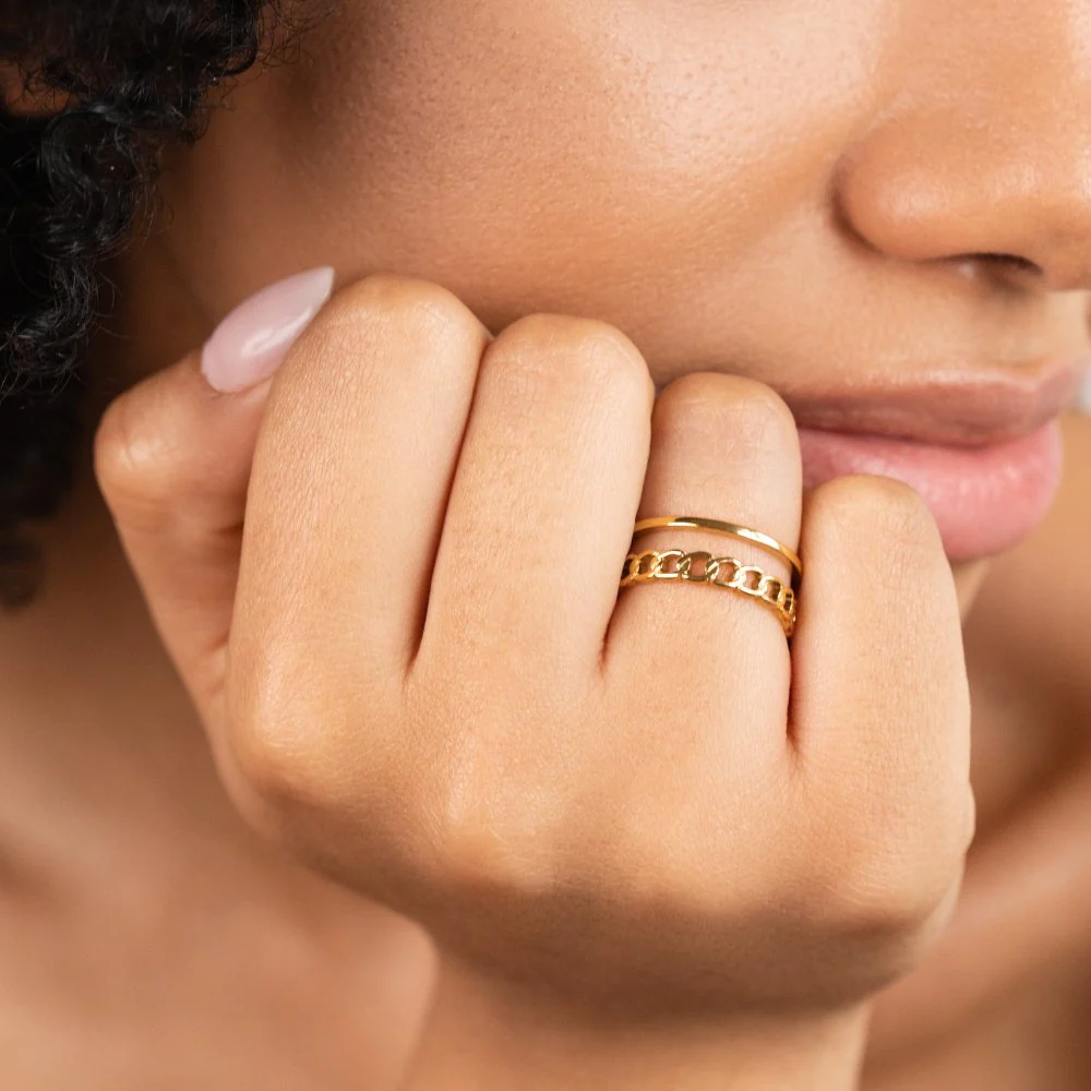 Statement-Stapelring Gold - Image 2