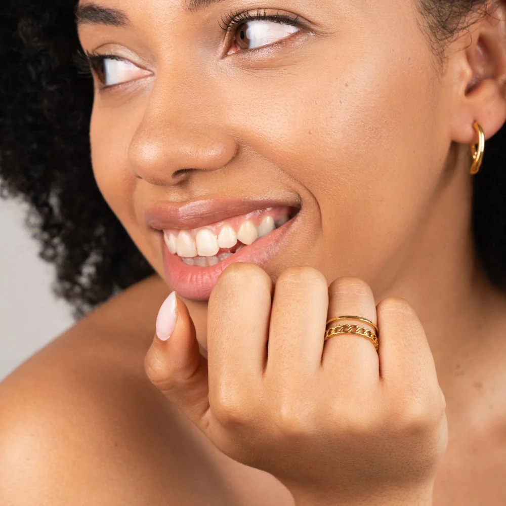 Statement-Stapelring Gold - Image 3