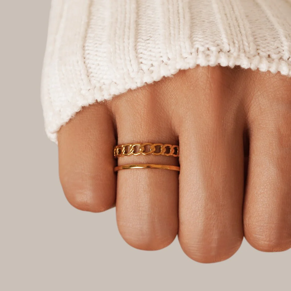 Statement-Stapelring Gold - Image 5