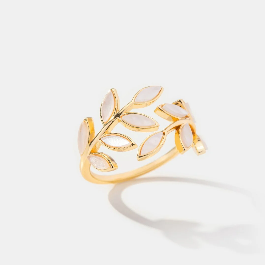Goldring mit Blatt-Design - Image 4