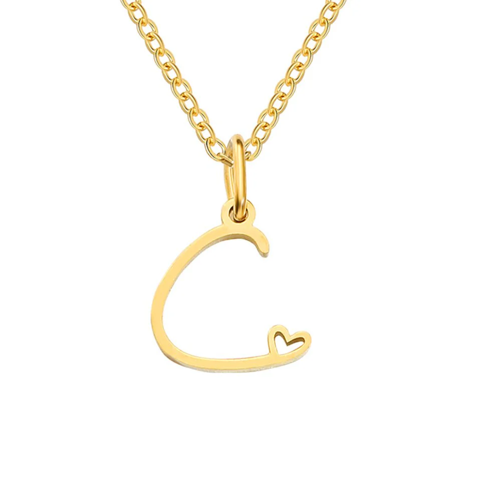Goldene Herzkette mit Buchstaben - Image 10