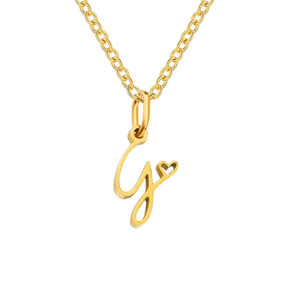 Goldene Herzkette mit Buchstaben - Image 14