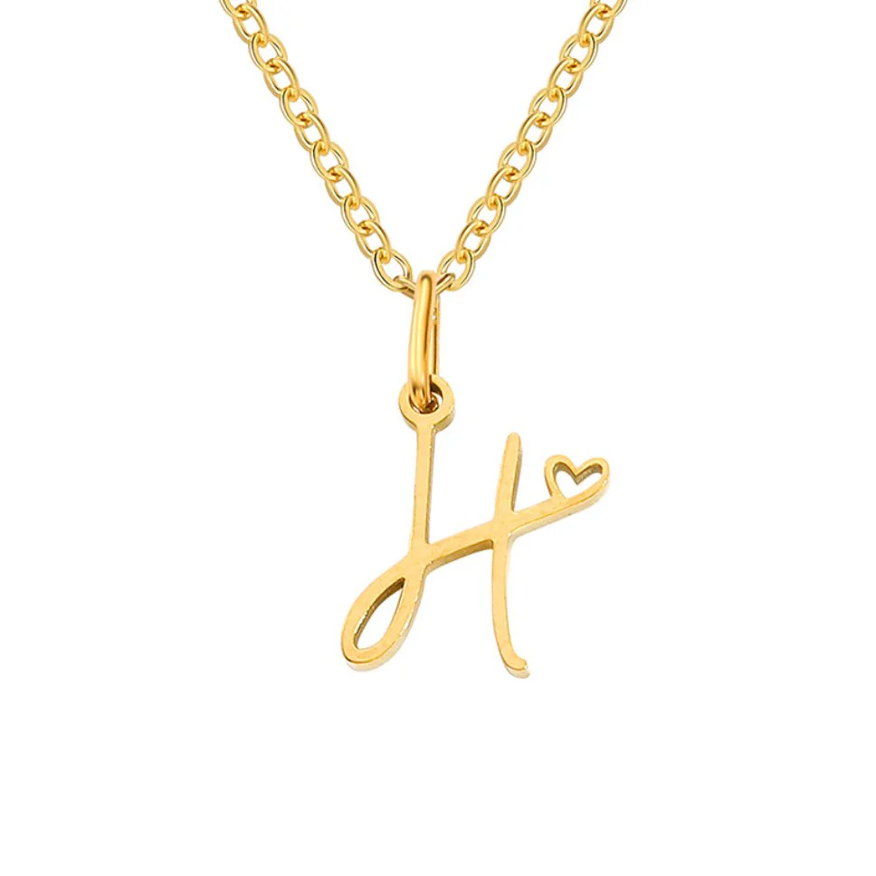Goldene Herzkette mit Buchstaben - Image 15