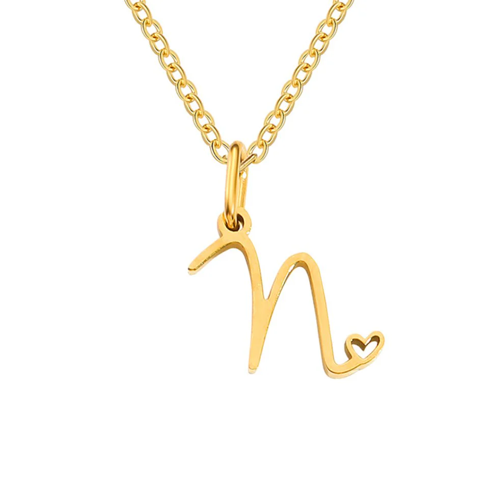 Goldene Herzkette mit Buchstaben - Image 21