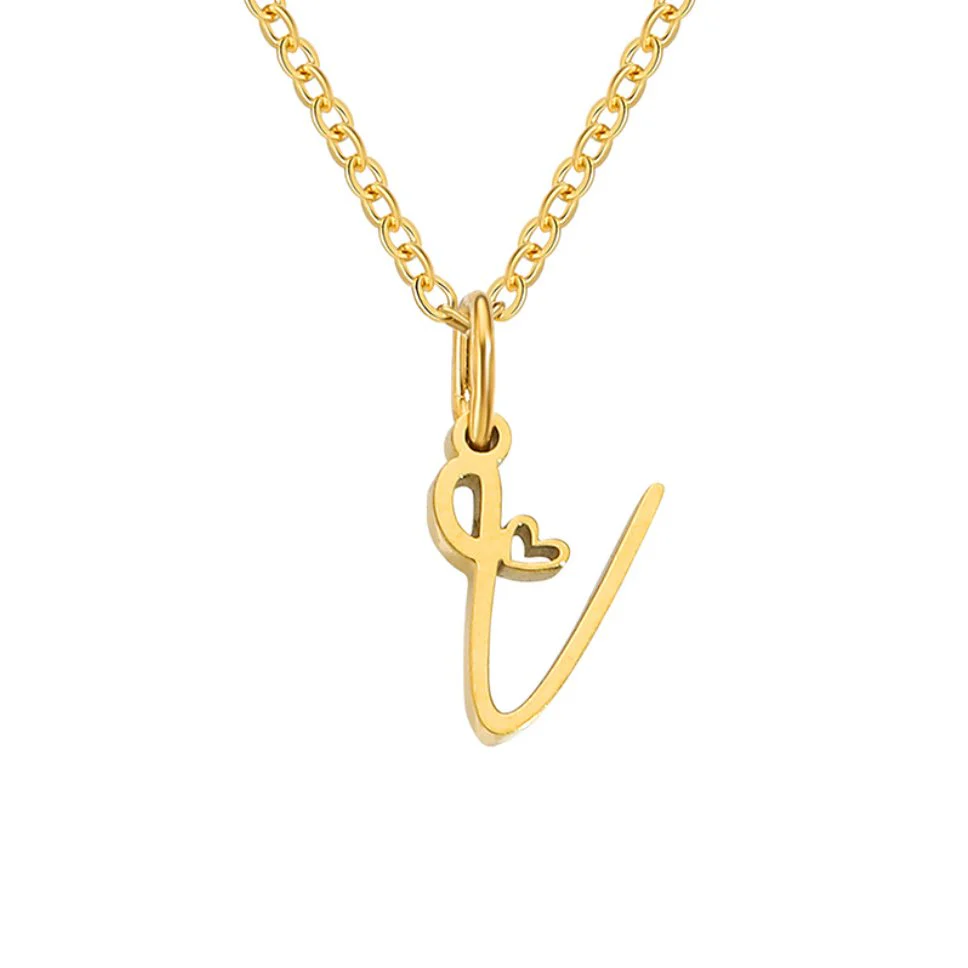 Goldene Herzkette mit Buchstaben - Image 29