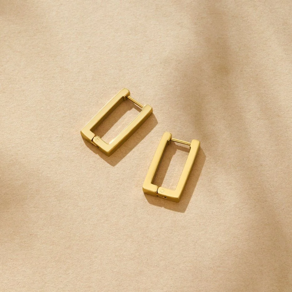 Rechteckige Gold-Creolen - Image 10