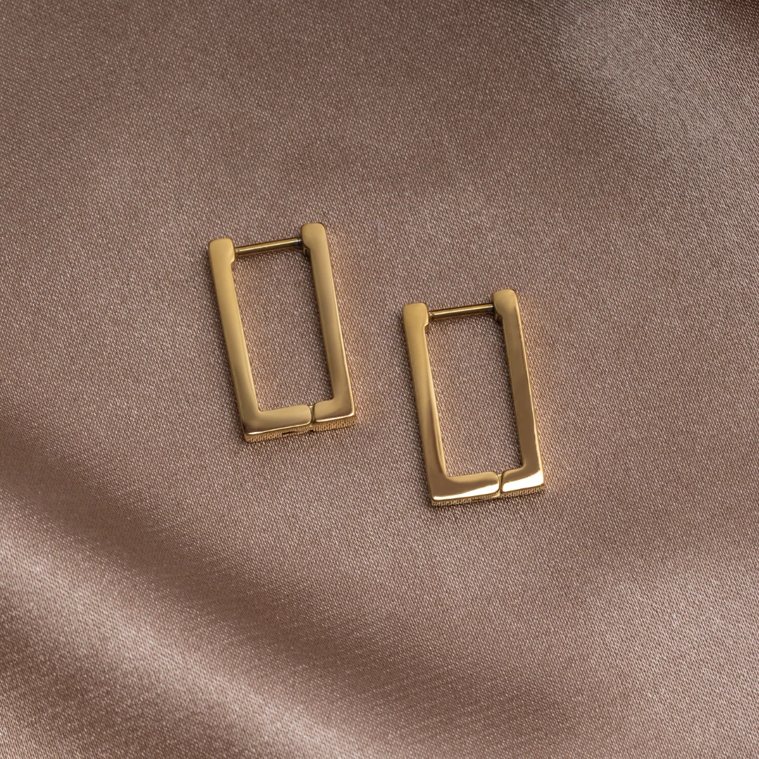 Rechteckige Gold-Creolen - Image 4
