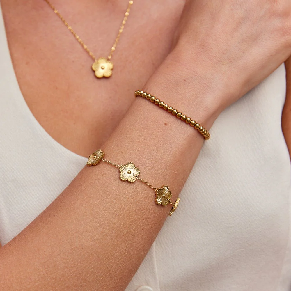 Goldenes Kleeblatt-Armband - Image 7