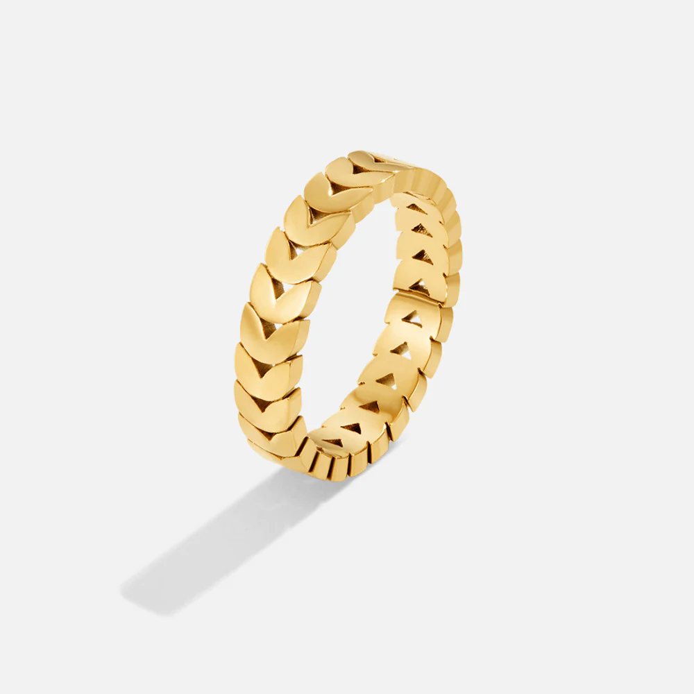 Goldener Olivenblatt-Ring