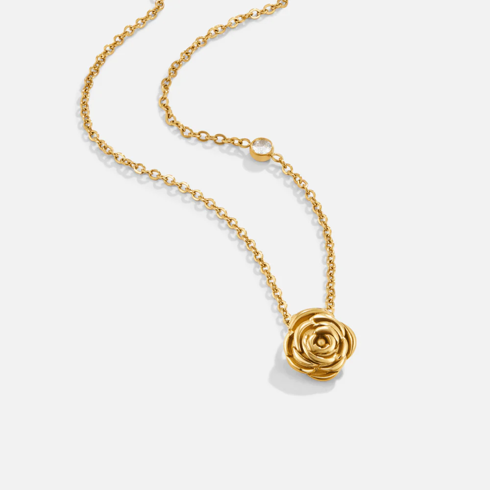 Goldkette mit Rosenanhänger