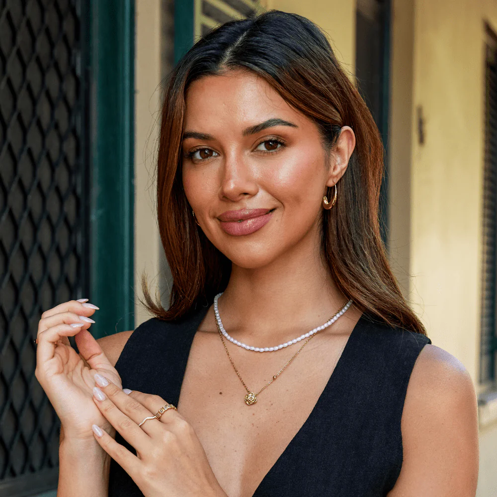 Goldkette mit Rosenanhänger - Image 3