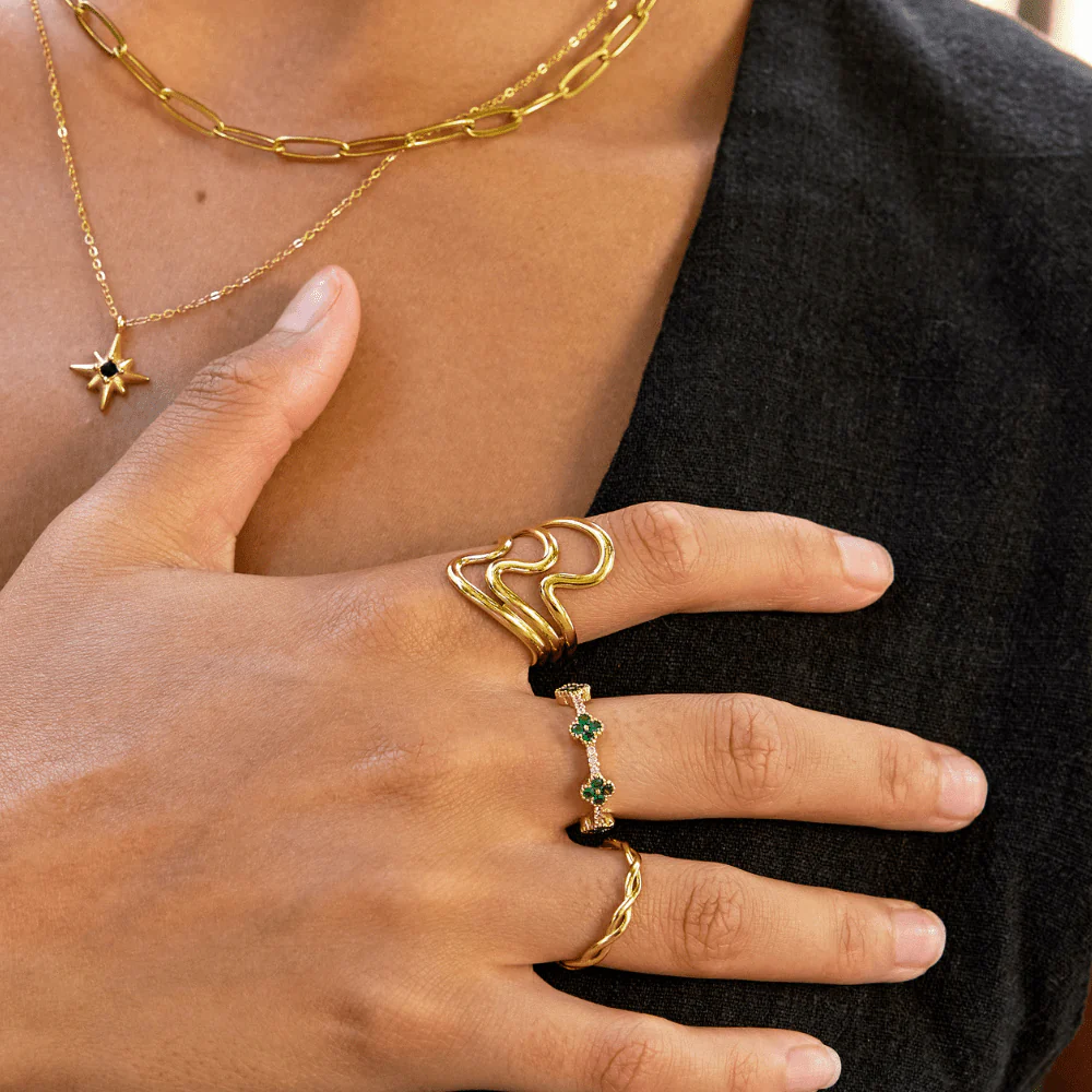 Wellen-Statement-Ring in Gold - Image 2