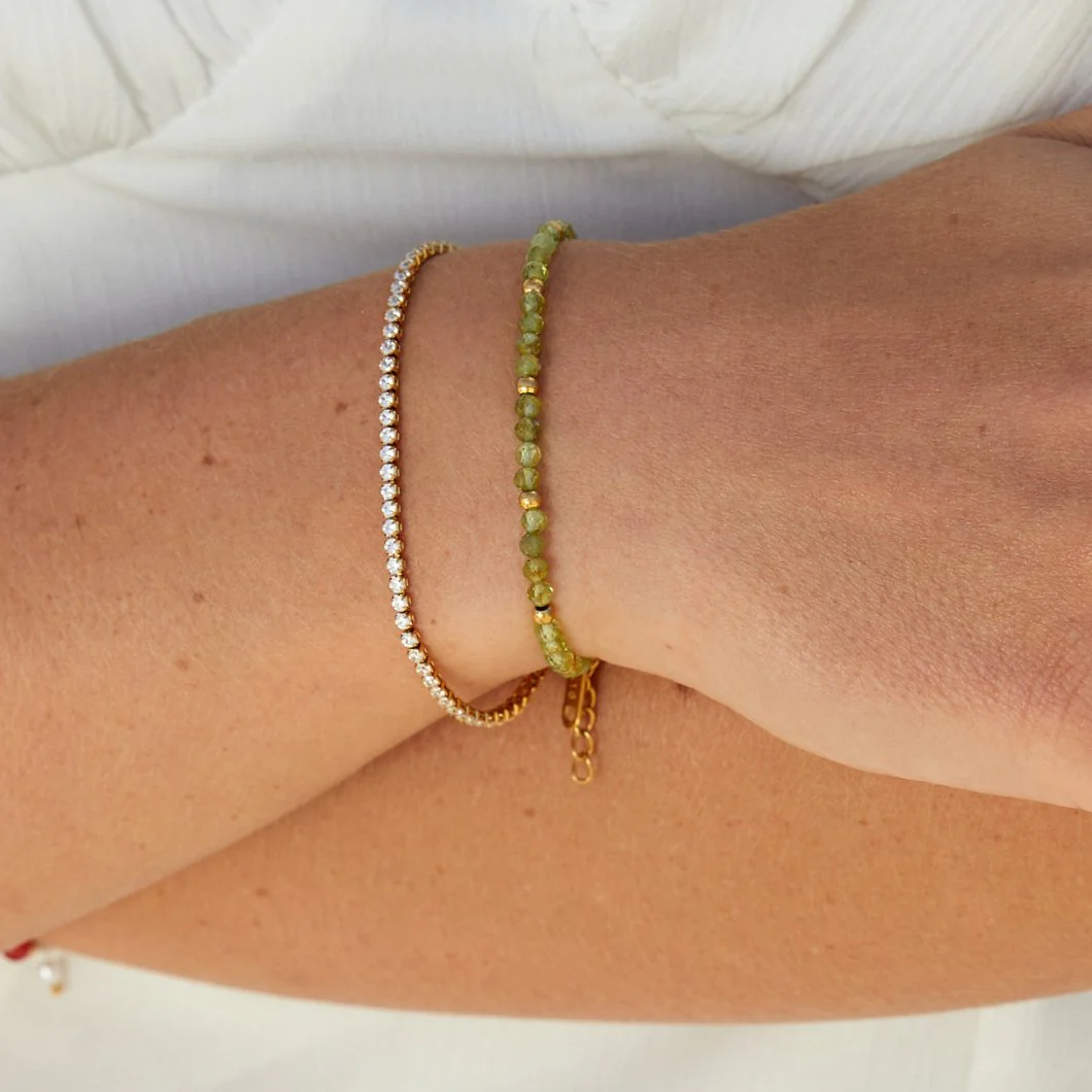 Perlenarmband mit grünem Peridot - Image 2