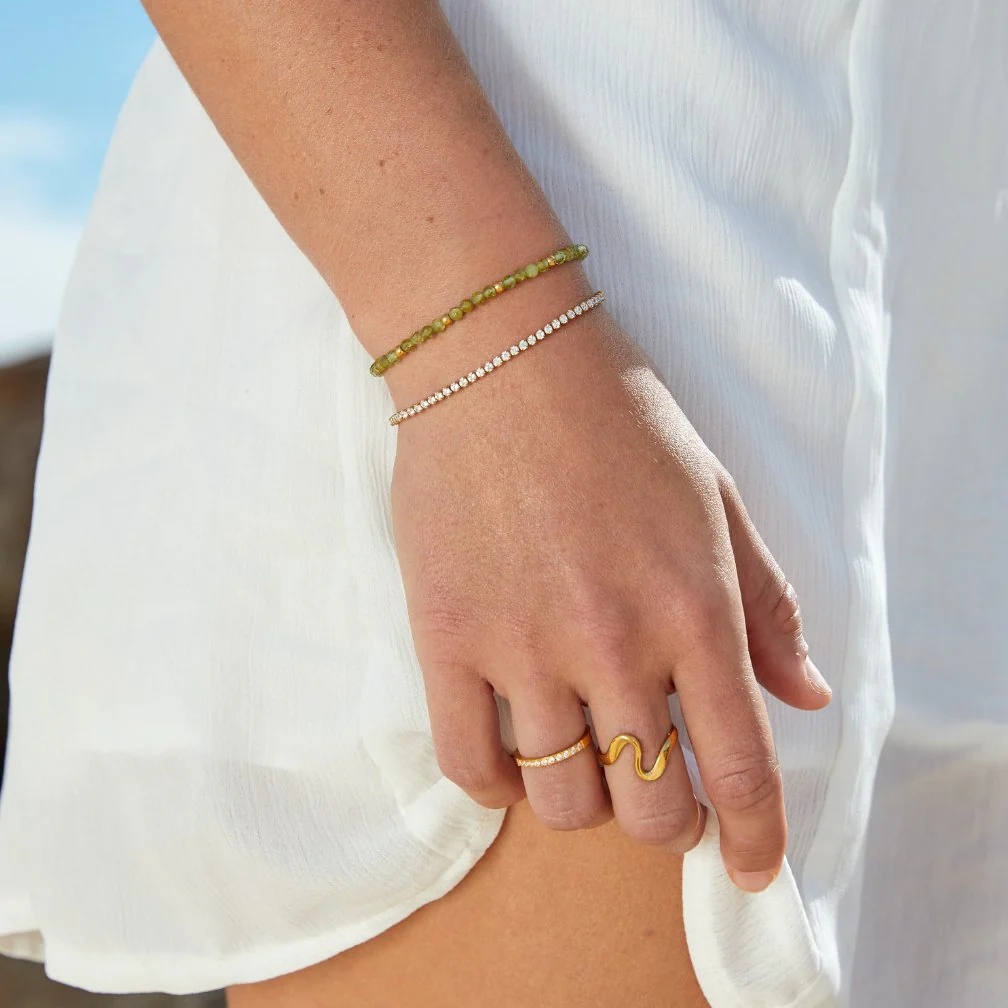 Perlenarmband mit grünem Peridot - Image 3
