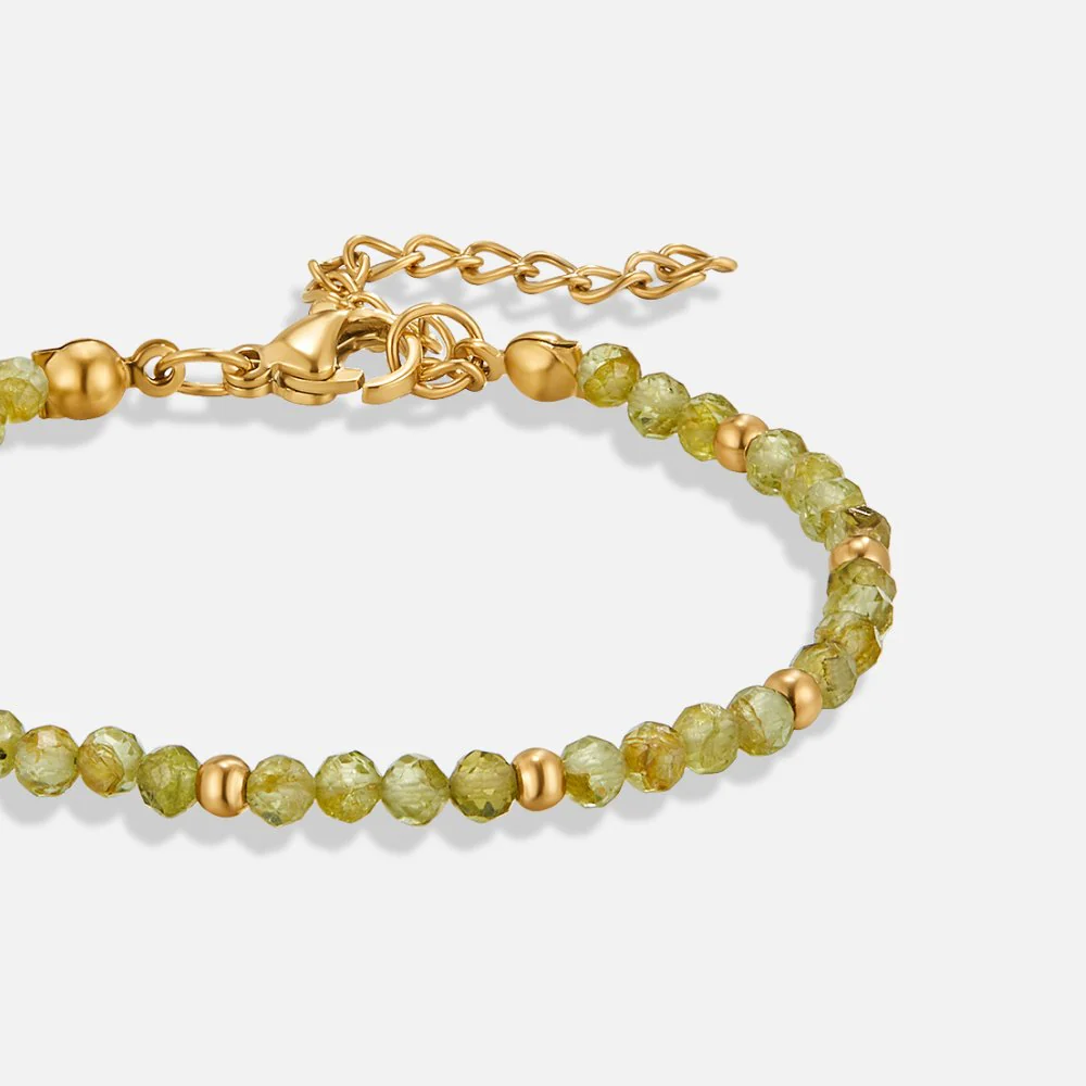 Perlenarmband mit grünem Peridot - Image 4