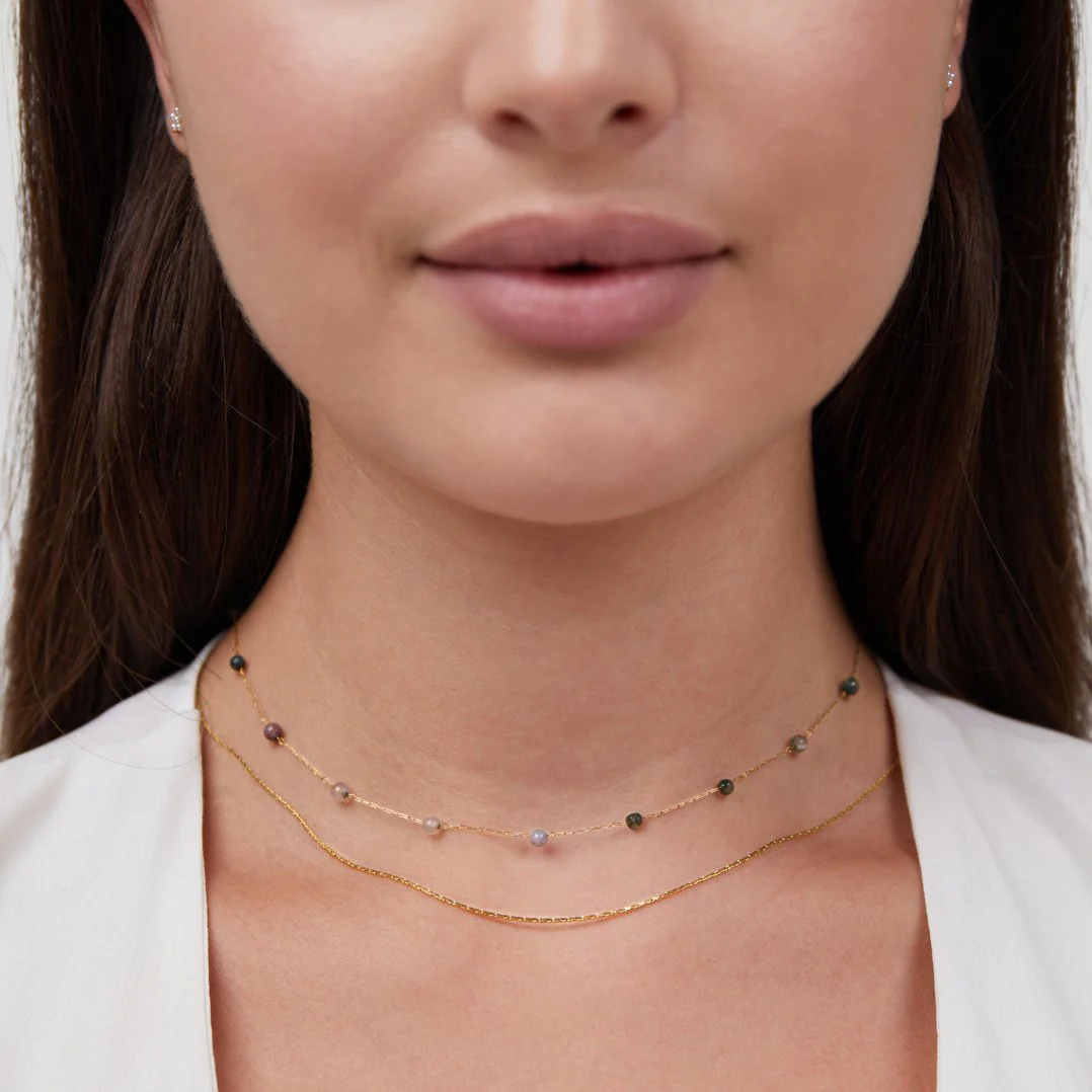 Layered Alana Gold & Stone Necklace - Image 3