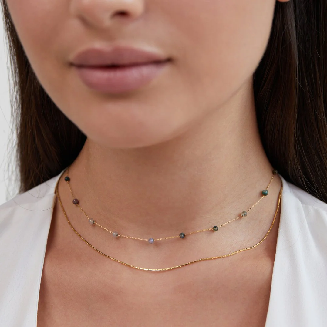 Layered Alana Gold & Stone Necklace - Image 5