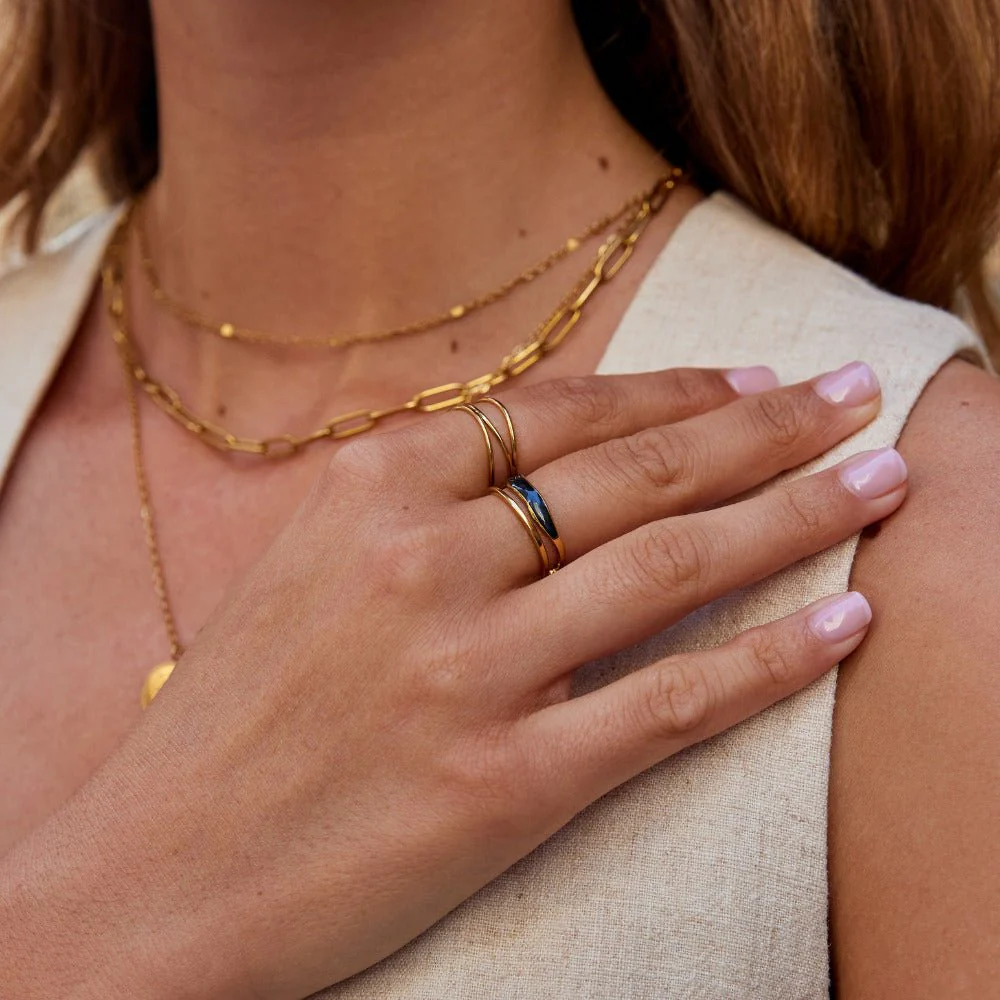 Goldener Stapelring „Sahara“ - Image 2