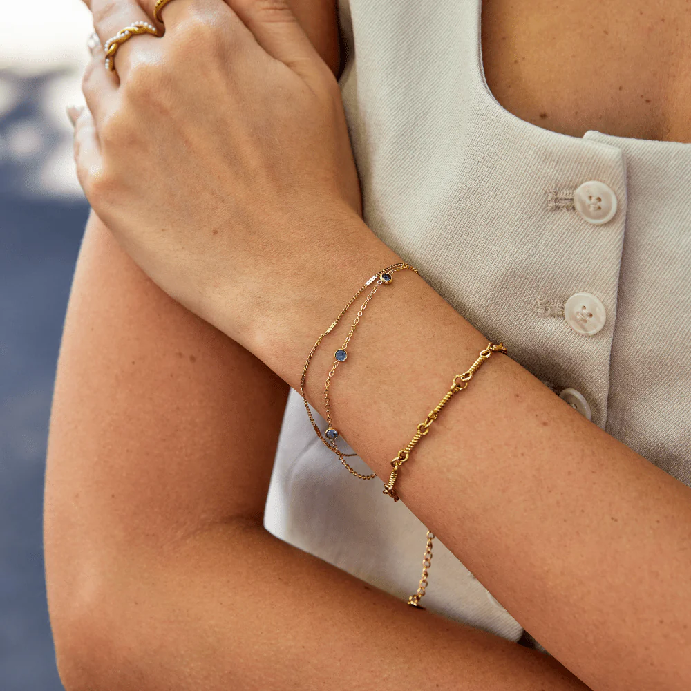 Blaues Athena Kristallarmband im Layer-Look - Image 2