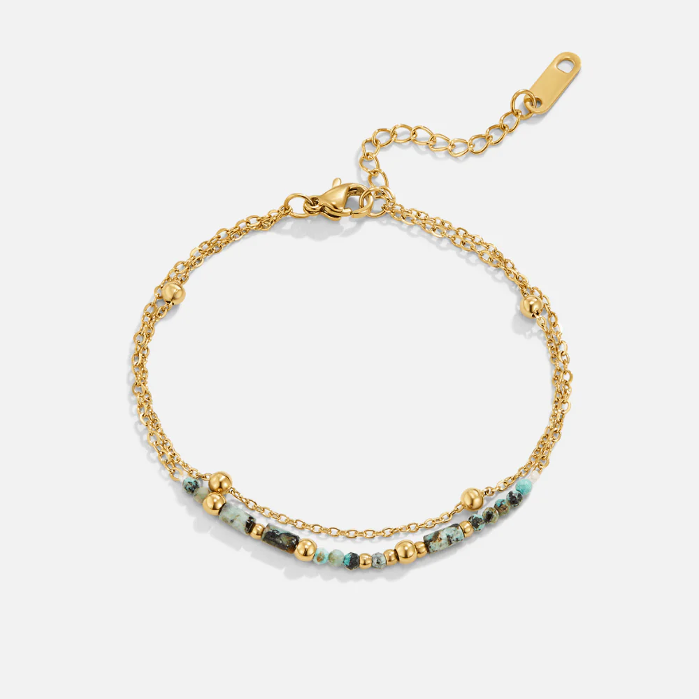 Doppel-Armband mit mehrfarbigen Steinen - Image 4