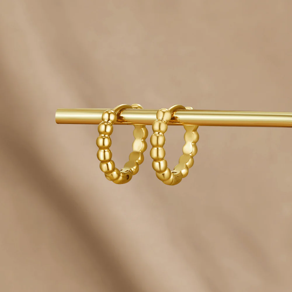 Goldene Perlen-Creolen „Leona“
