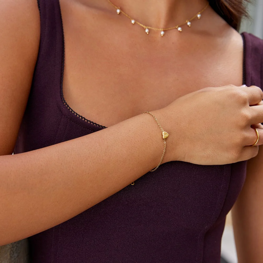 Armband mit Herzanhänger und Buchstaben - Image 3