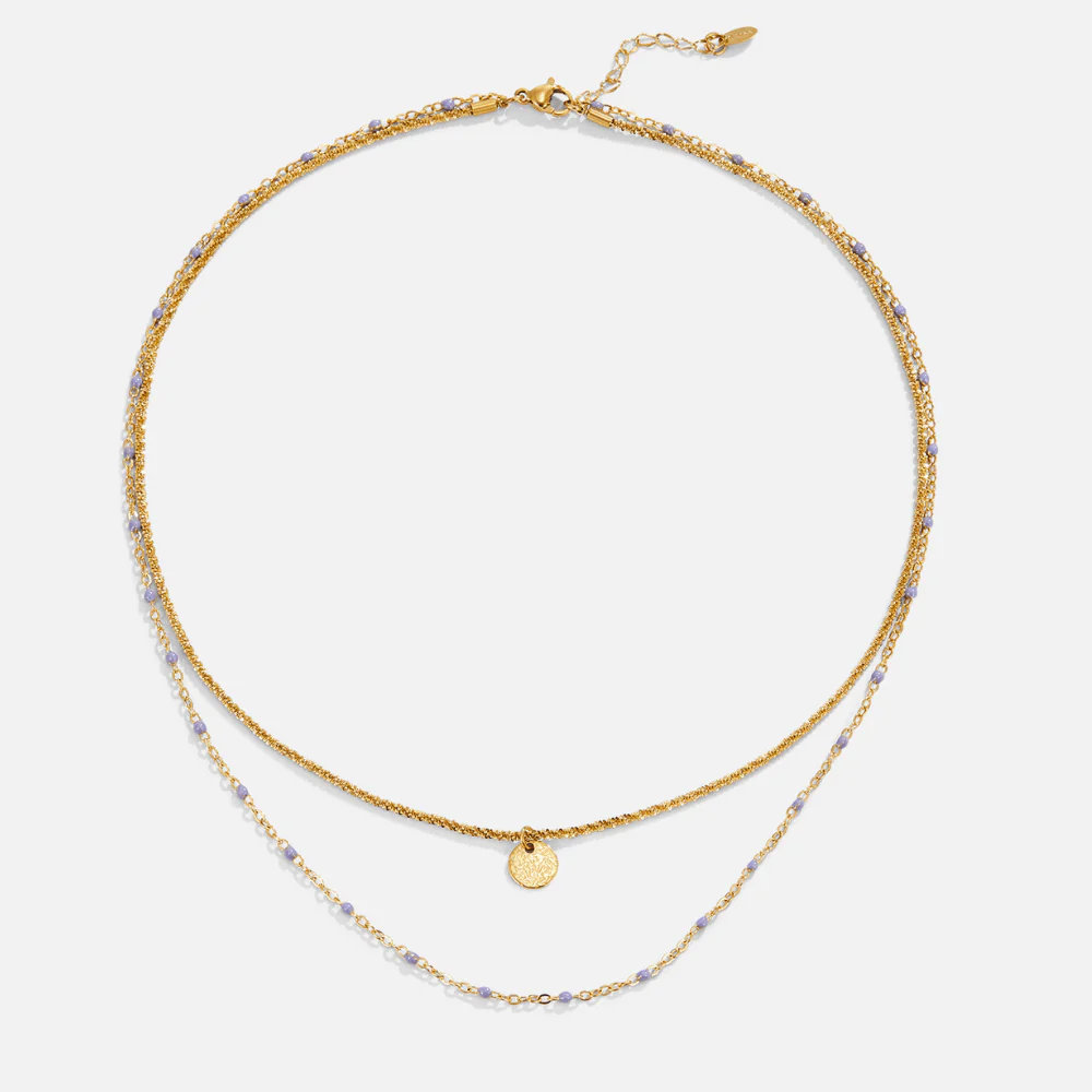 Mehrreihige Halskette mit Münz-Charm „Lia“ - Image 4
