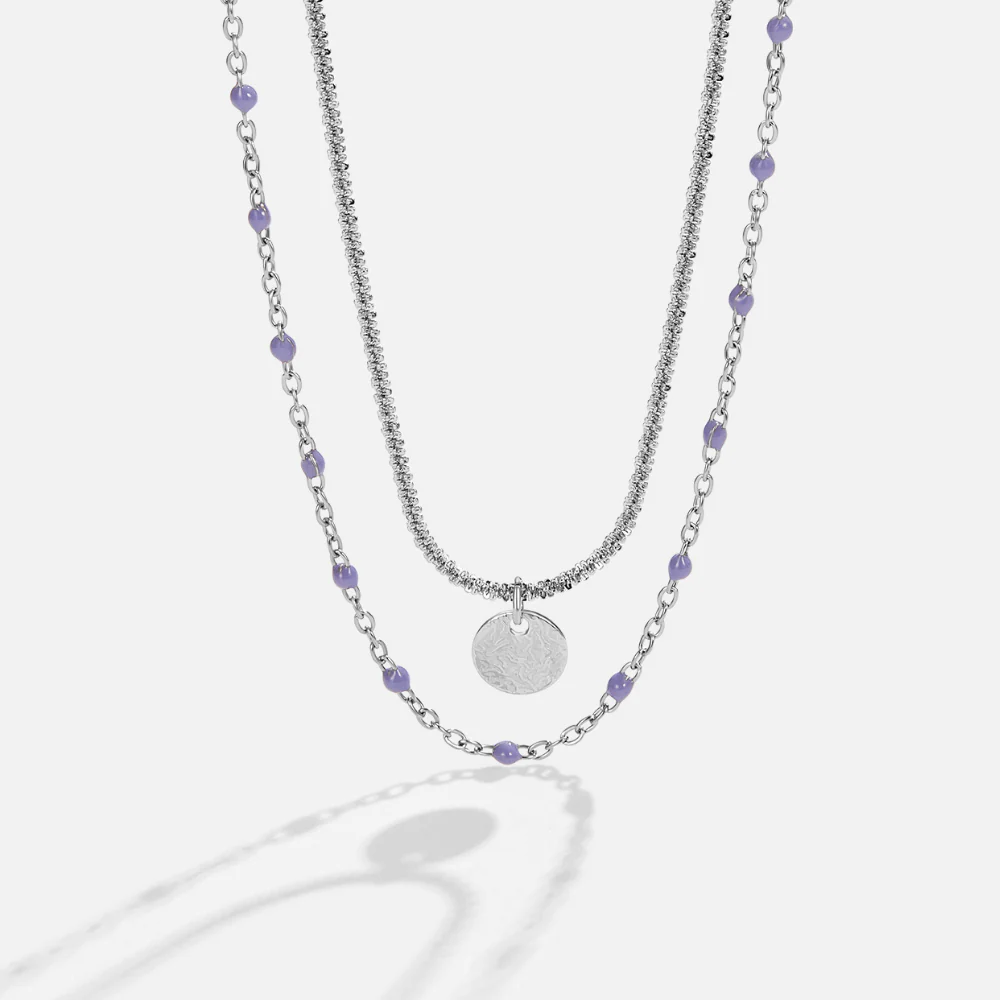 Mehrreihige Halskette mit Münz-Charm „Lia“