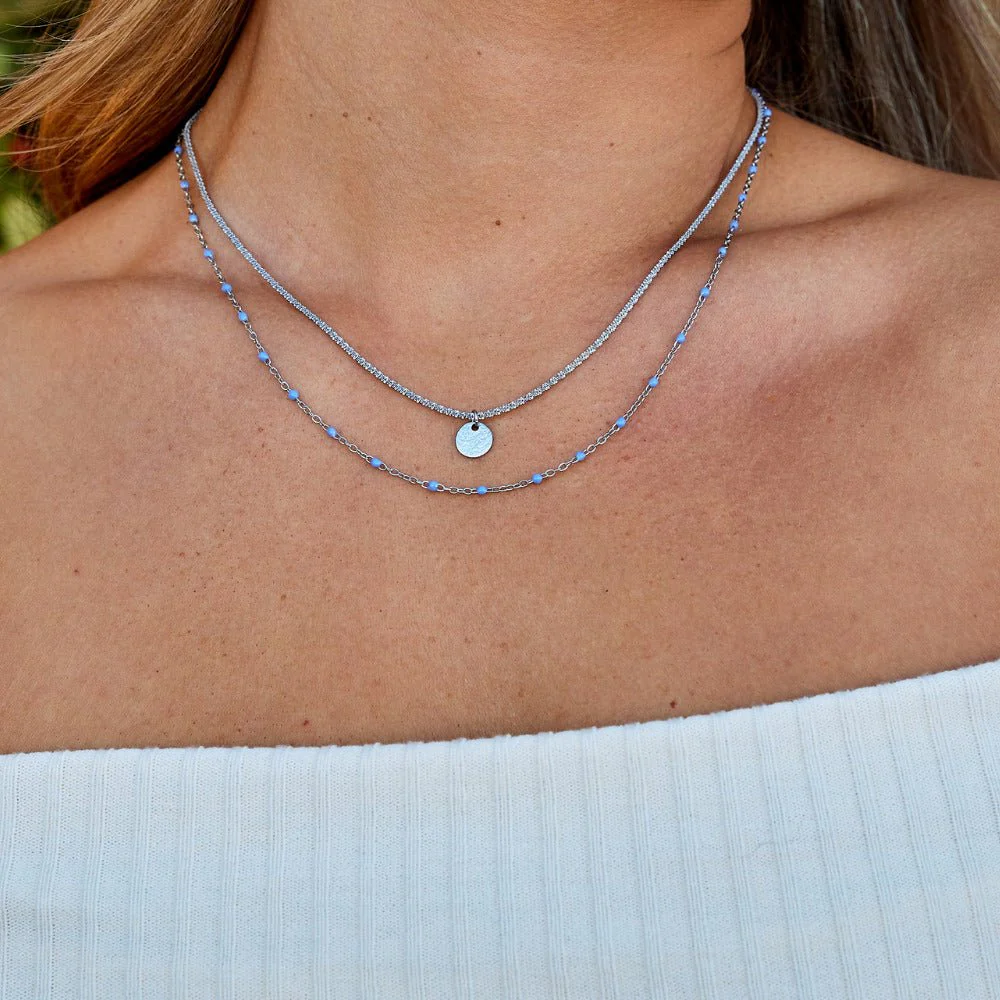 Mehrreihige Halskette mit Münz-Charm „Lia“ - Image 2