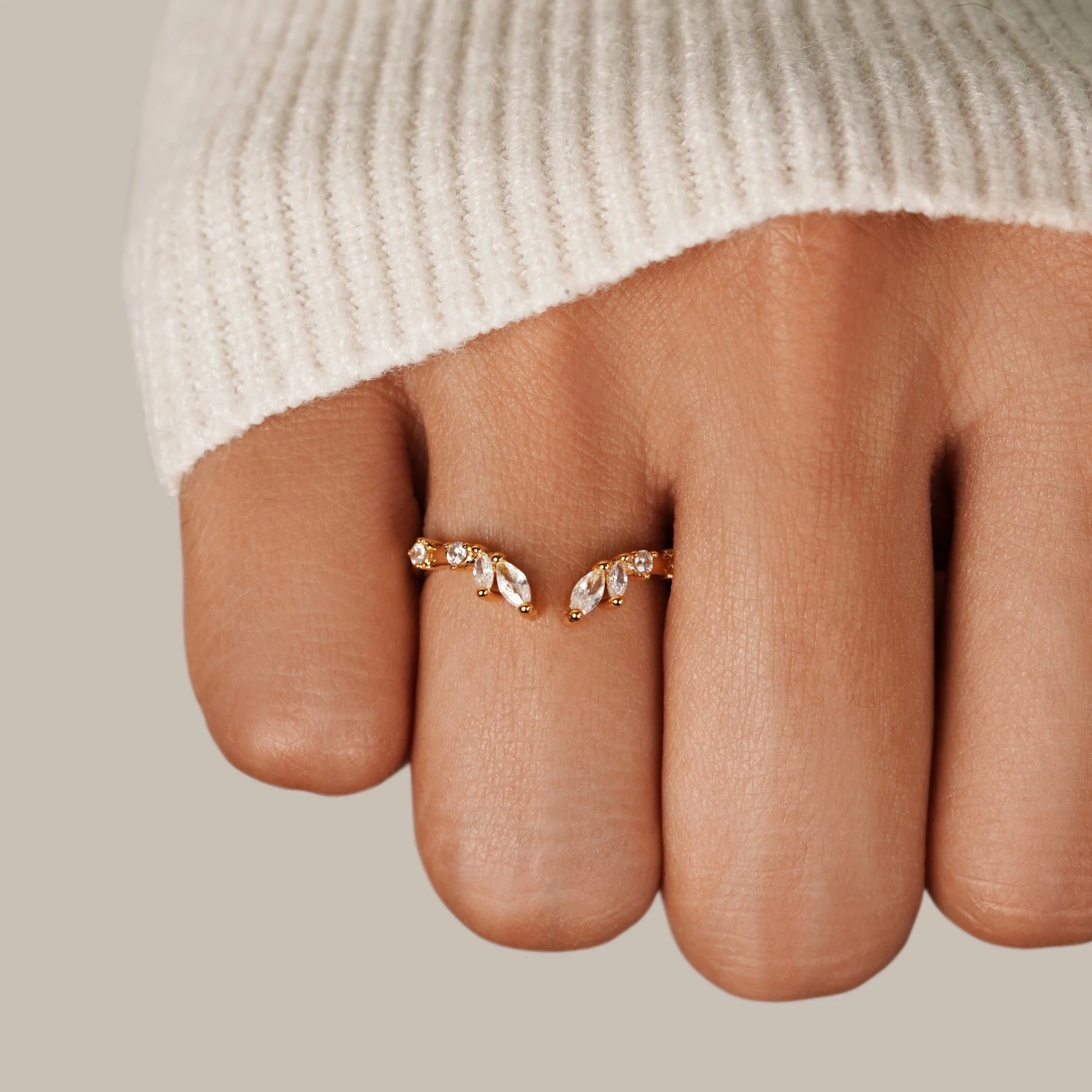 Lily Crystal Gold Rankenring - Image 2