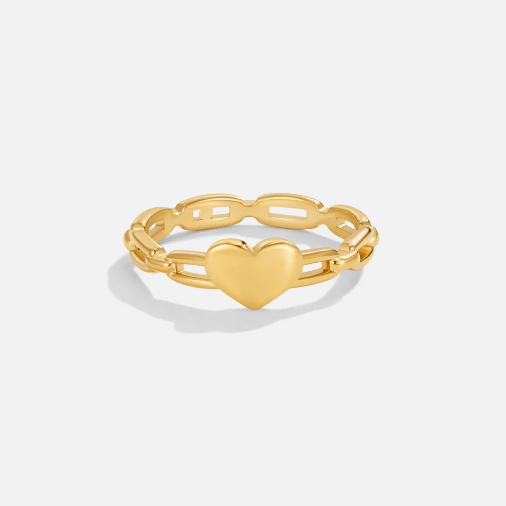 Gold-Kettenring mit Herz „Lola“