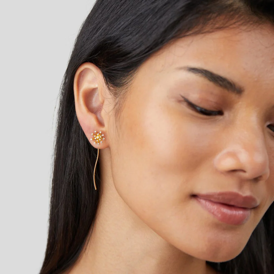 18K Goldohrringe mit Pusteblume „Make a Wish“  - Image 5