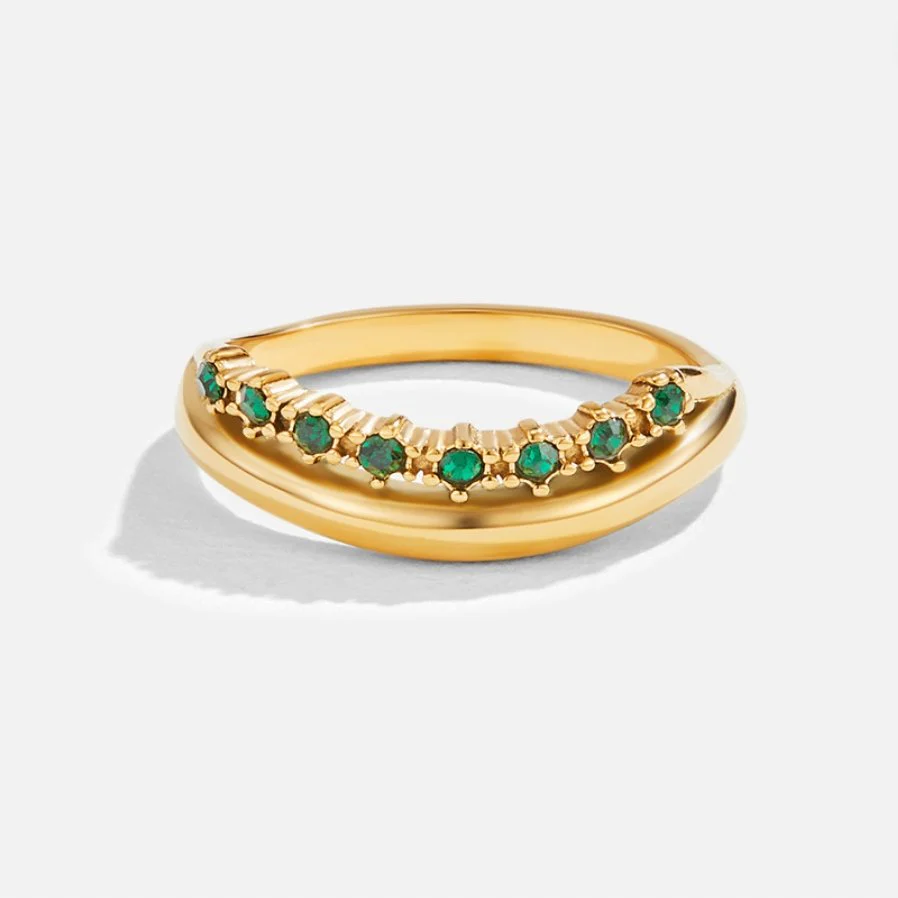 Stapelring Smaragdgrün und Gold „Marissa“ - Image 3